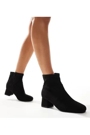Yours Stretch block heel boots in