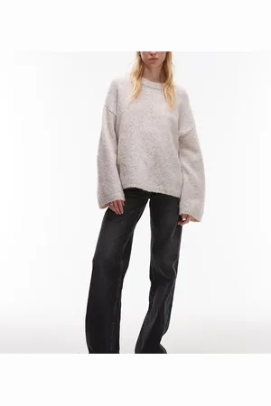 Topshop Tall Ember low rise wide leg jeans in washed