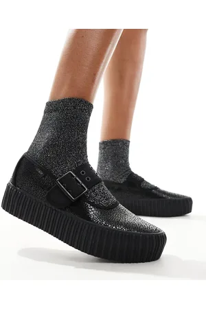 Vans Mary Jane Creeper shoe with snake print detail in