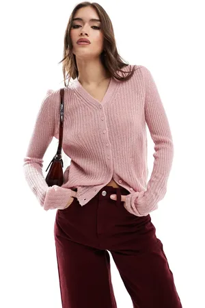 ASOS High V-neck fine gauge cardigan in