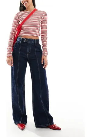 Cotton On Cotton On seam detail wide leg jeans in rinse denim
