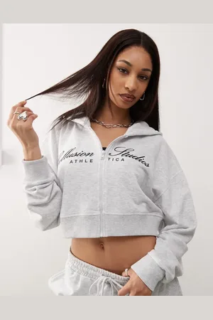 COLLUSION Boxy cropped hoodie with logo - part of a set