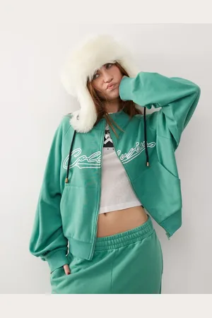 COLLUSION Embroidered zip up high neck track top in - part of a set