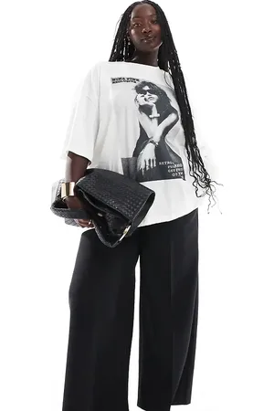 Yours Pull on woven wide leg pants in