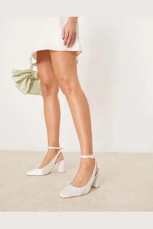 Be Mine Bridal Nora slingback heeled shoes in ivory satin