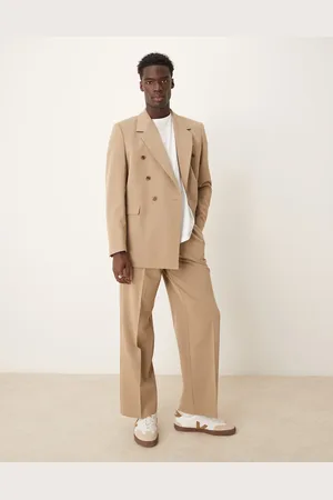 ASOS Balloon suit pants in dark stone