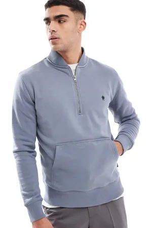 French Connection French Connection half zip logo sweatshirt in slate