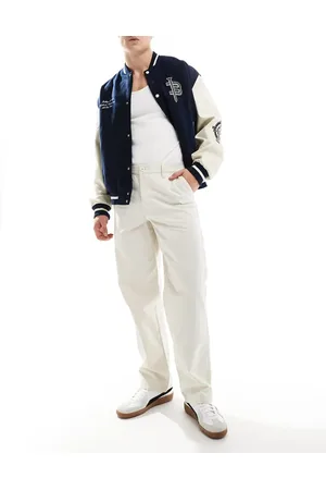 ASOS Baggy fit pants with workwear patch in ecru