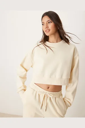 Urban Threads Lounge cropped sweatshirt in cream