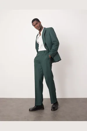 ASOS Straight leg suit pants in checkerboard weave in