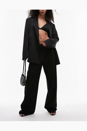 MANGO Silk waistband longline pants in