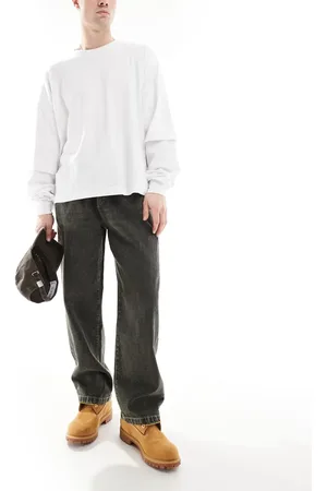 Pull&Bear Wide leg washed pants in