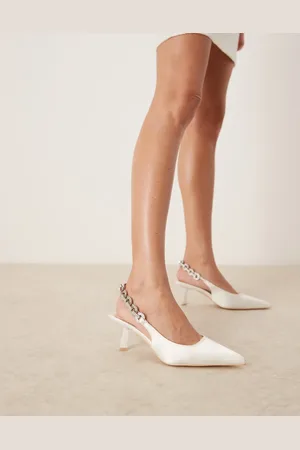 Be Mine Bridal Emily slingback kitten heel shoes in ivory