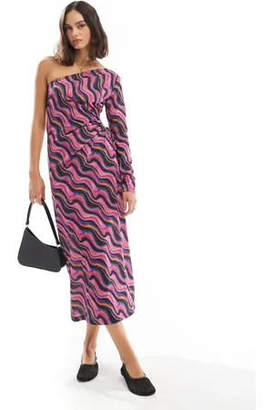 SCALPERS Off-shoulder dress in multicolor