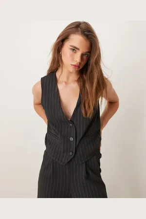 JDY Vest in dark pinstripes - part of a set