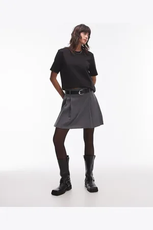 MANGO Pinstripe pleated mini skirt in
