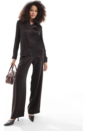 French Connection Satin pants in chocolate - part of a set