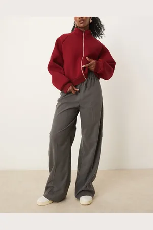 MANGO Tie waist straight leg pants in