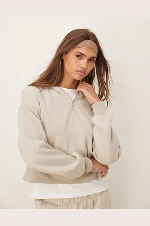 Urban Threads Lounge half zip sweatshirt in beige