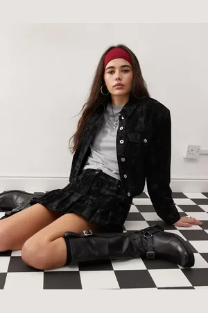 COLLUSION Flocked camo print denim jacket in - part of a set