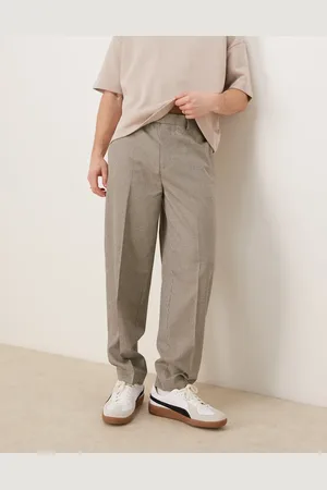 ASOS Smart oversized tapered pants in microcheck
