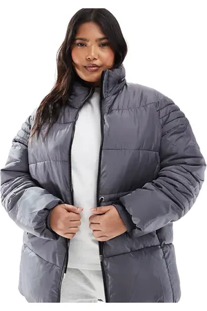 Yours Padded jacket with dip hem in gray
