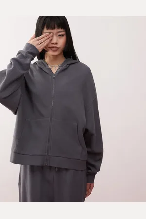 COLLUSION Oversized boxy hoodie in charcoal waffle - part of a set
