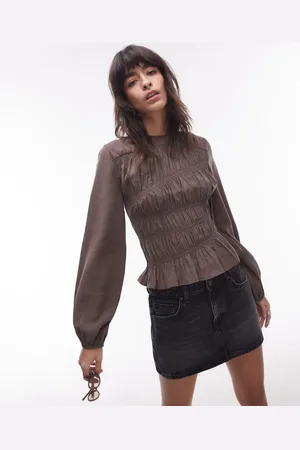 Topshop Asymmetric shirred top in