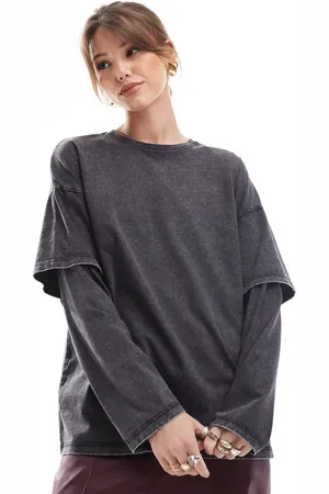 ONLY Layered long sleeve top in washed
