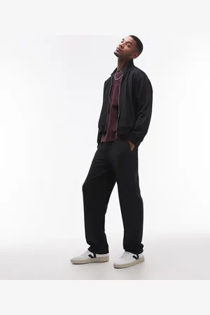 Topman Straight leg micro waffle sweatpants in