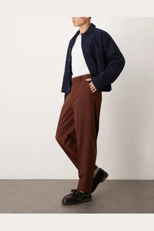 ASOS Smart oversized tapered pants in rust speckled wool mix
