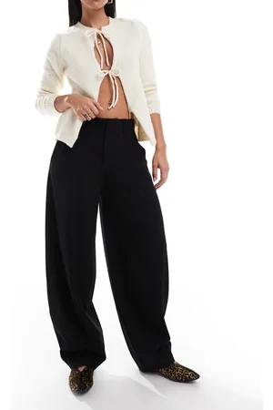 Stradivarius STR barrel leg tailored pants in