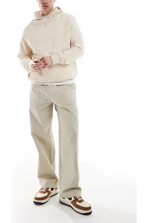 ASOS Straight leg herringbone pants in cream