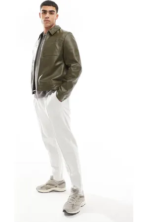 ASOS Tapered sweatpants with zip fastening in heather gray