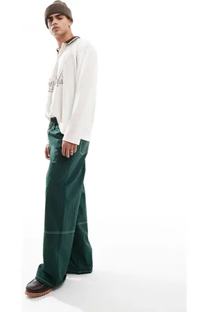 ASOS Baggy pants in nylon with contrast stitch