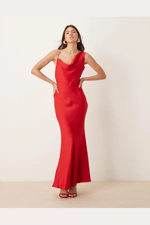 EVER NEW Dropped shoulder satin maxi dress in