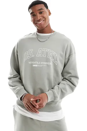 Only & Sons Crew neck sweater with athletic print in sage - part of a set