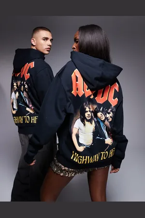 ASOS Unisex oversized license hoodie with ACDC prints in
