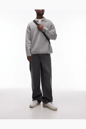 Topman Baggy jeans in washed black