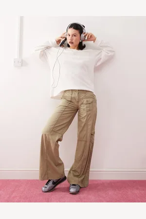 COLLUSION Low rise cargo pants in herringbone