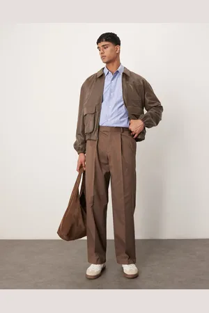 ASOS Smart premium wide leg pants with double pleats in