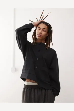 Reclaimed Ribbed relaxed fit cardigan in charcoal