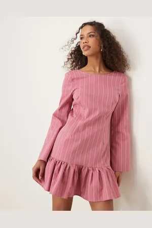 Ghospell Drop hem mini dress in stripe