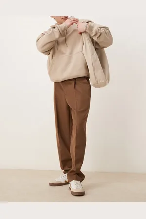 ASOS Smart oversized tapered pants with front pleat in