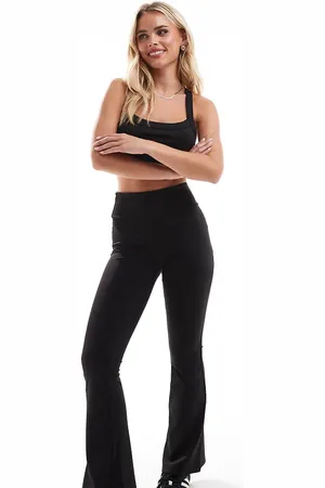 Stradivarius Petite jersey sculpt flare legging in
