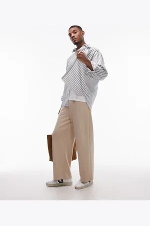 Topman Baggy premium interlock sweatpants in stone
