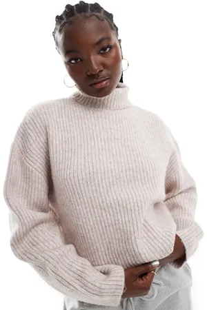 ONLY Long sleeve rollneck sweater in off