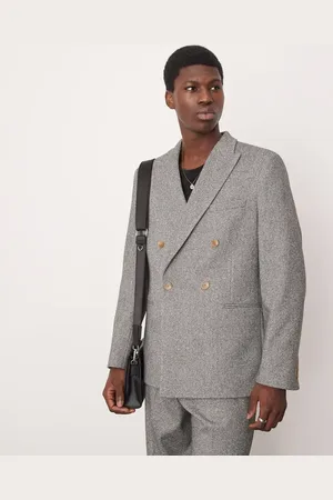 ASOS Heavyweight double breasted slim suit jacket in