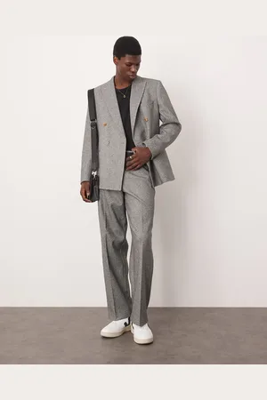 ASOS Heavyweight wide leg suit pants in