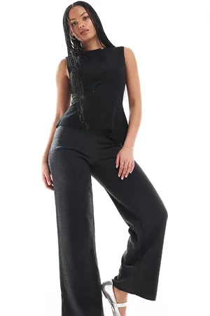 ONLY Soft texture loose fit pants in dark